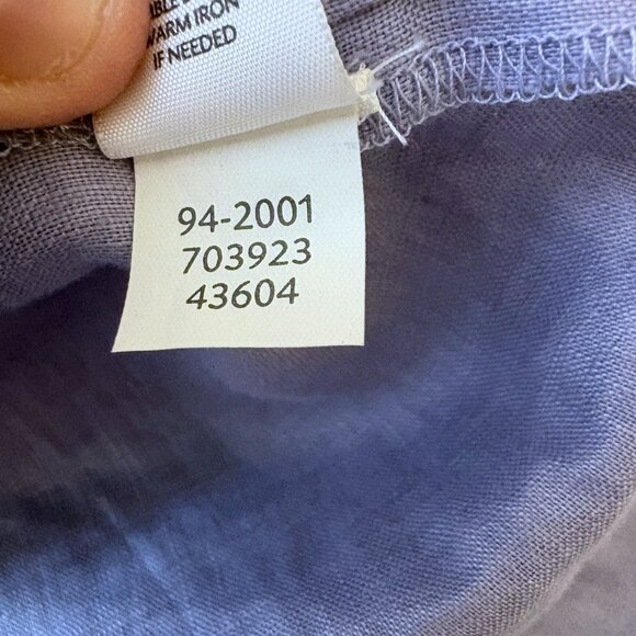 J. Jill 100% Linen Button Front Shirt Womens XL Blue Tunic Long Sleeve Top - Picture 12 of 13